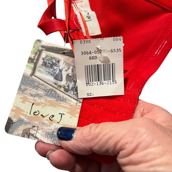 Love J NWT red beaded corset with white and dark silver embellished rhinestones - Picture 9 of 11